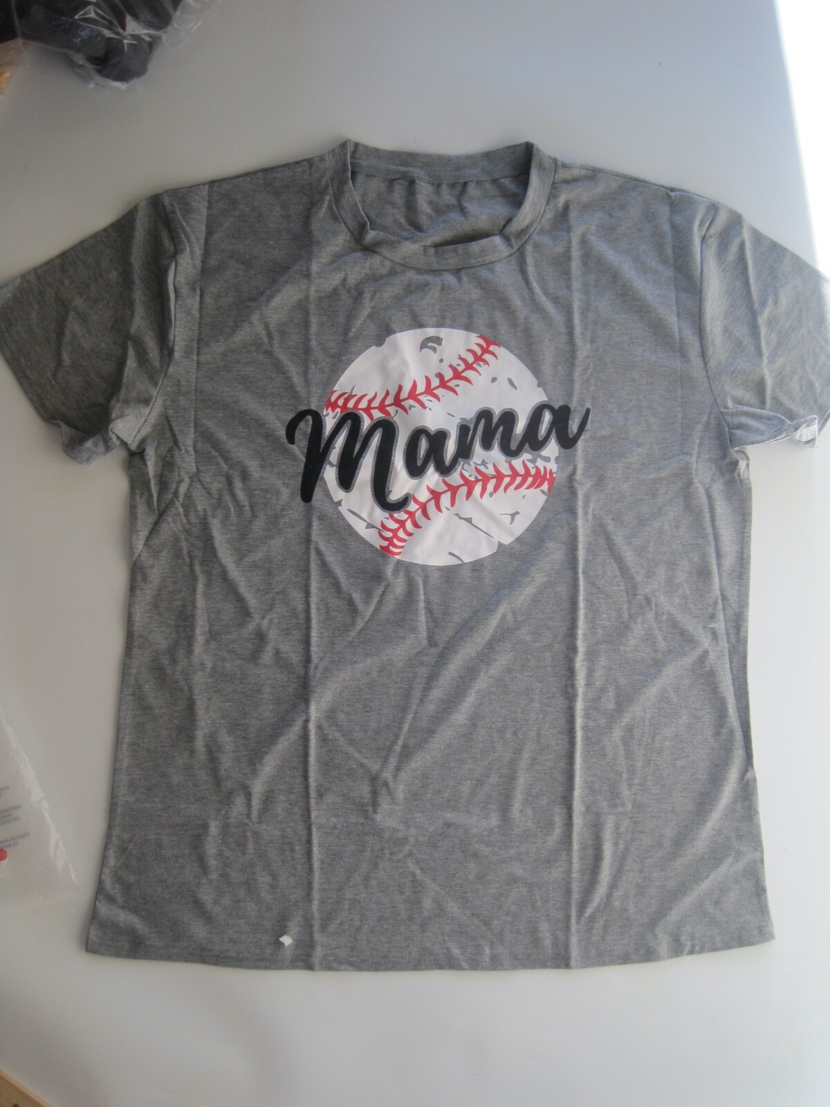 Baseball Mama Tee Shirt Gray Size XXL