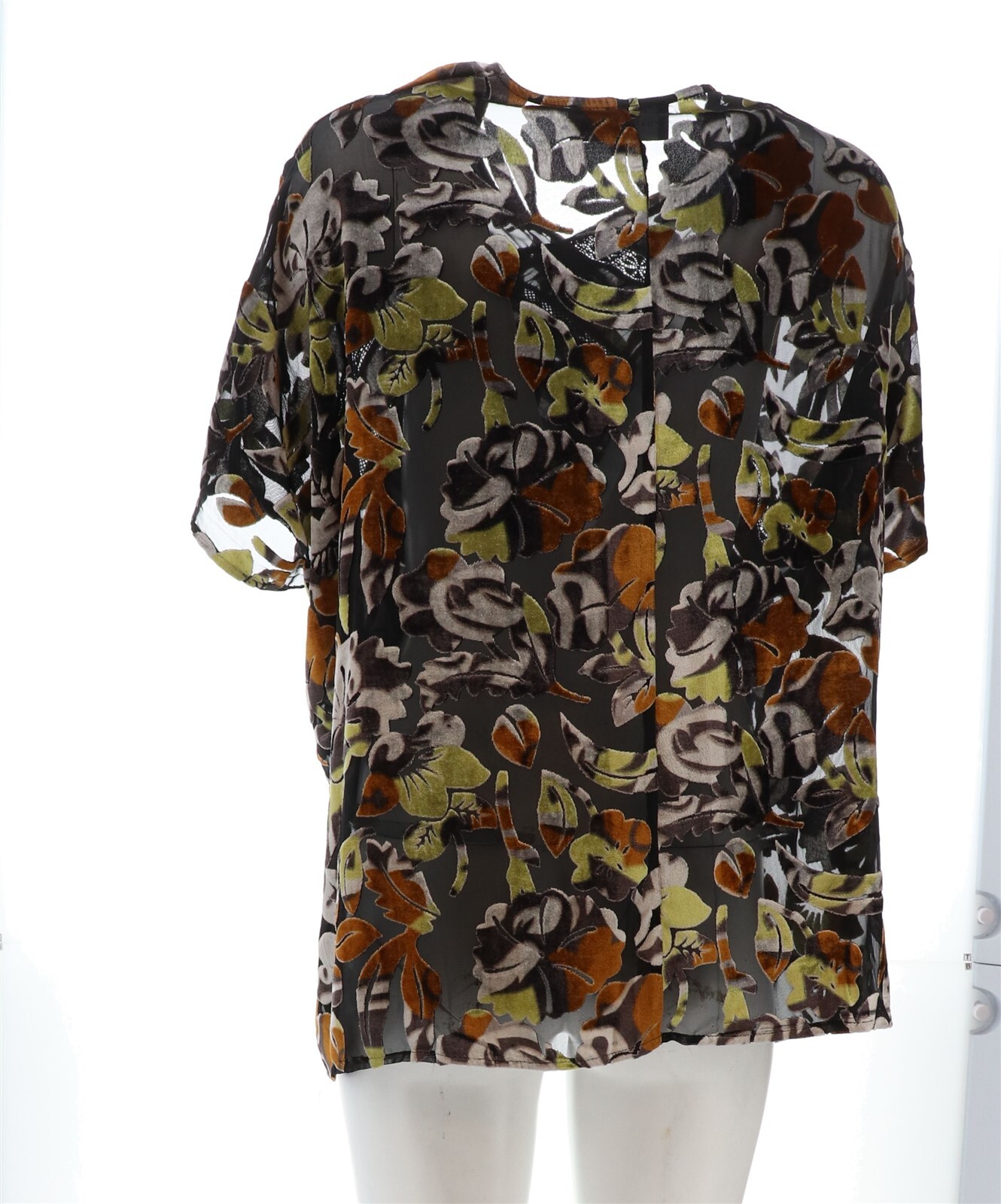 Colleen Lopez Burnout Velvet Ruana BLACK M/L NWOT (147)