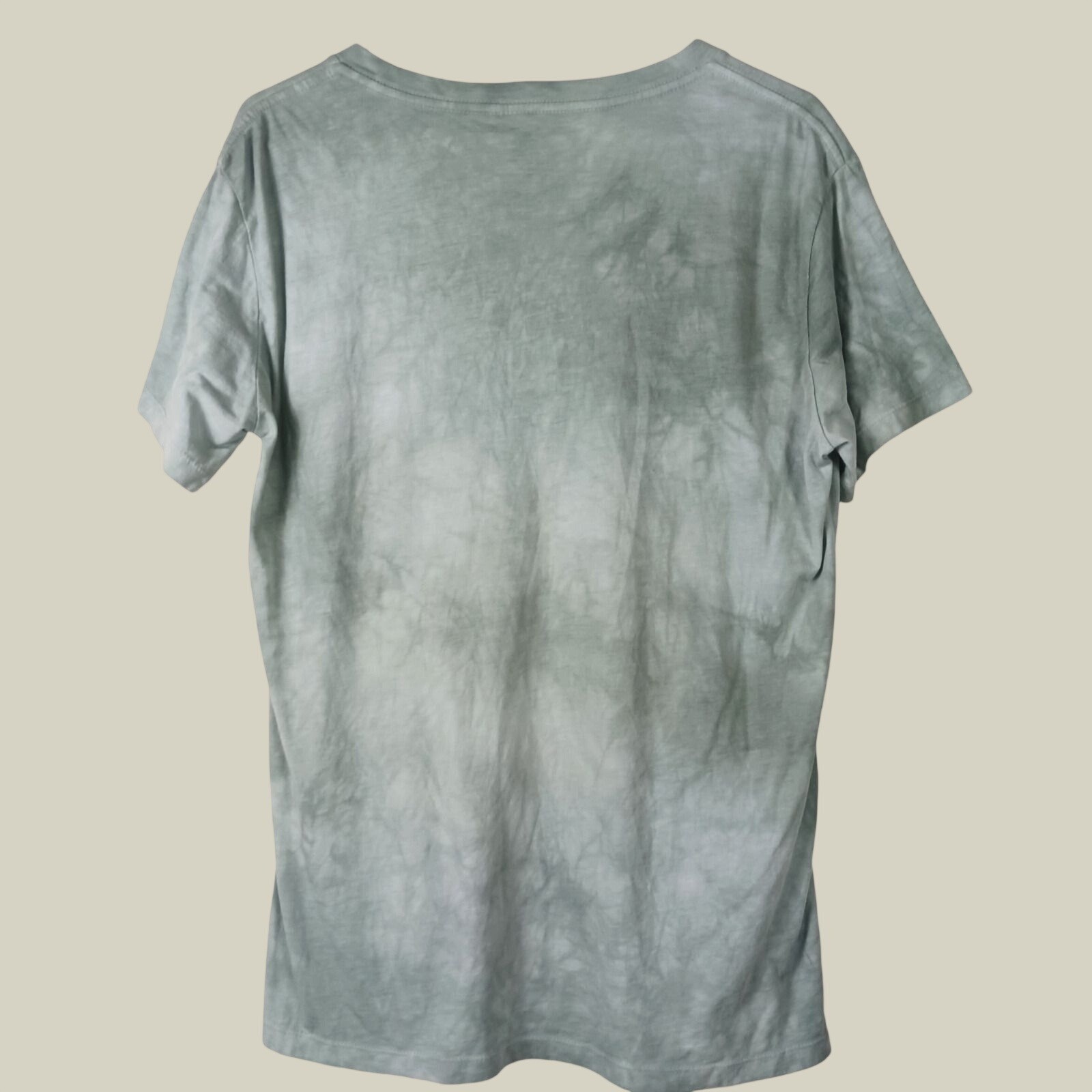 The Mountain Wolf Tie Dye V Neck Tee Womens L Green Festival Nature Goirpcore