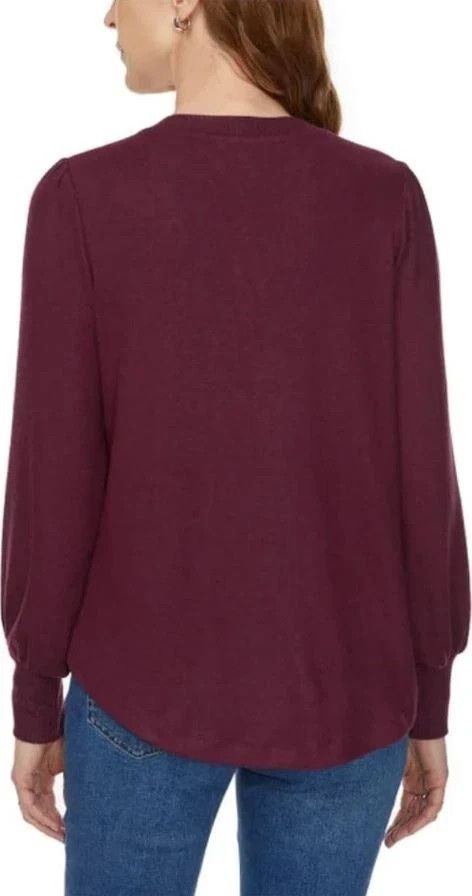Buffalo Women’s Cozy V-Neck Long Sleeve Top, Burgandy Mix, Size XL