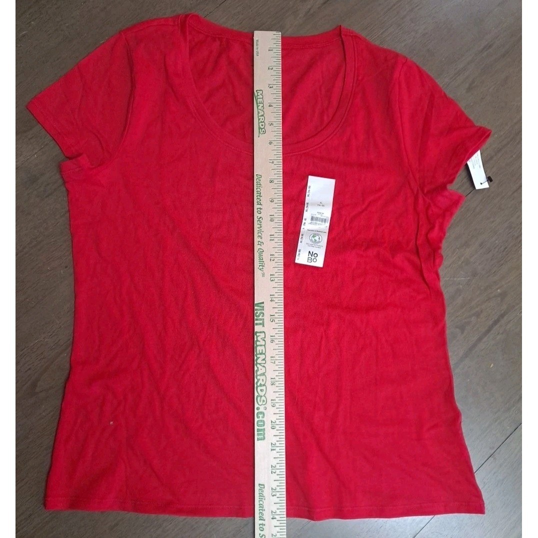 No Boundaries Just Red Scoop Tee T-Shirt Juniors XL (16-18) Womens Small