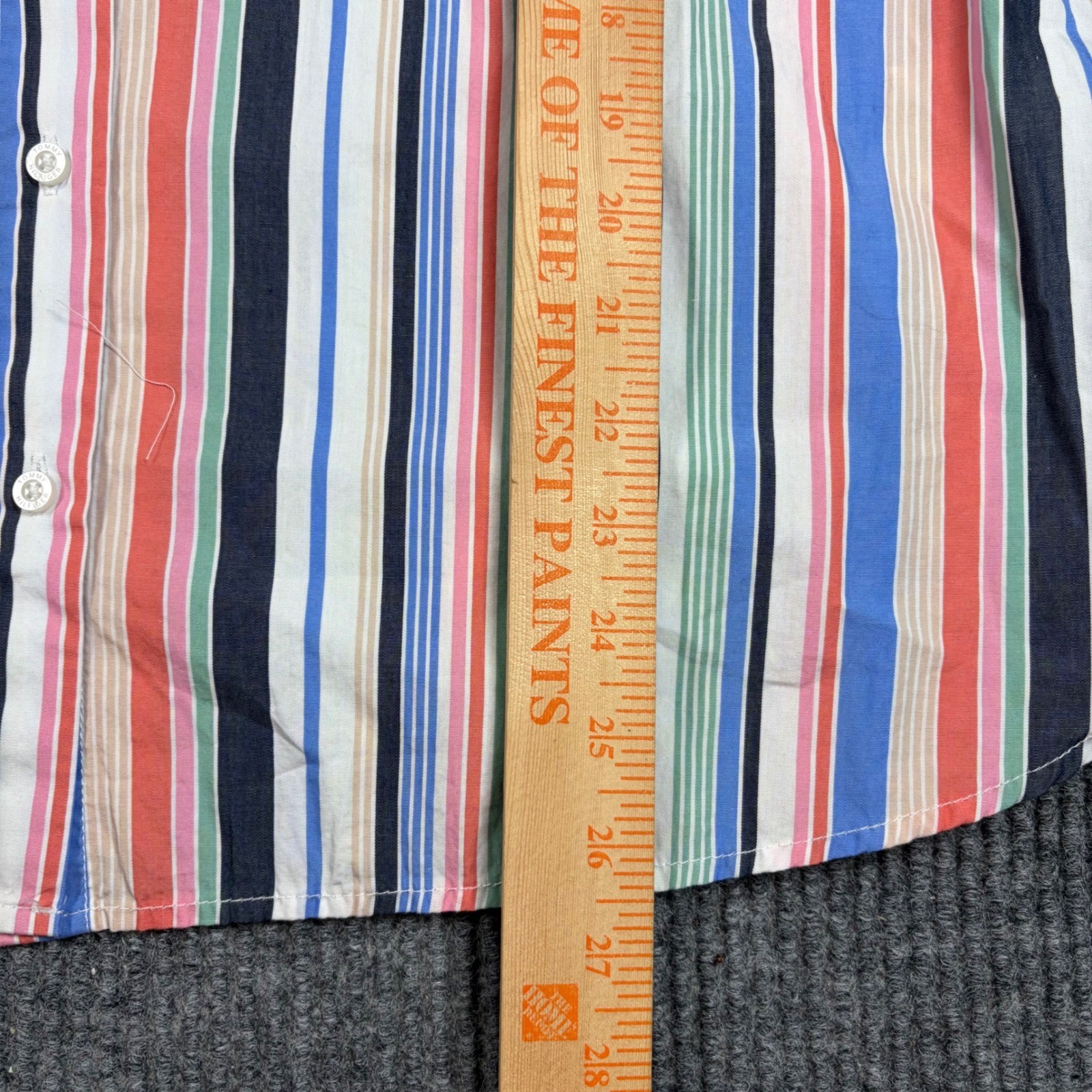 Tommy Hilfiger Shirt Womens XL Heritage Multi Color Striped Button Up 0BMN530