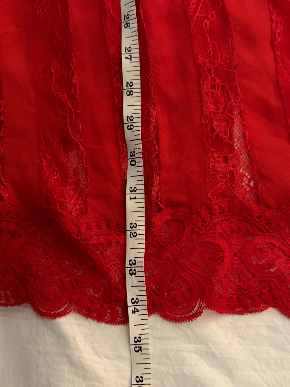 AMEN Couture Scarlet Red Blouse Over with Stripe Motif One Size NWT