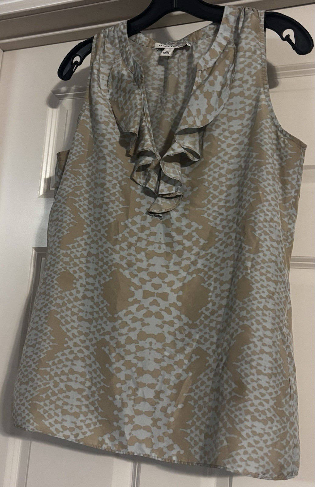 Banana Republic Silk Coastal Preppy Coquette Cascading Ruffle Old Money Size S