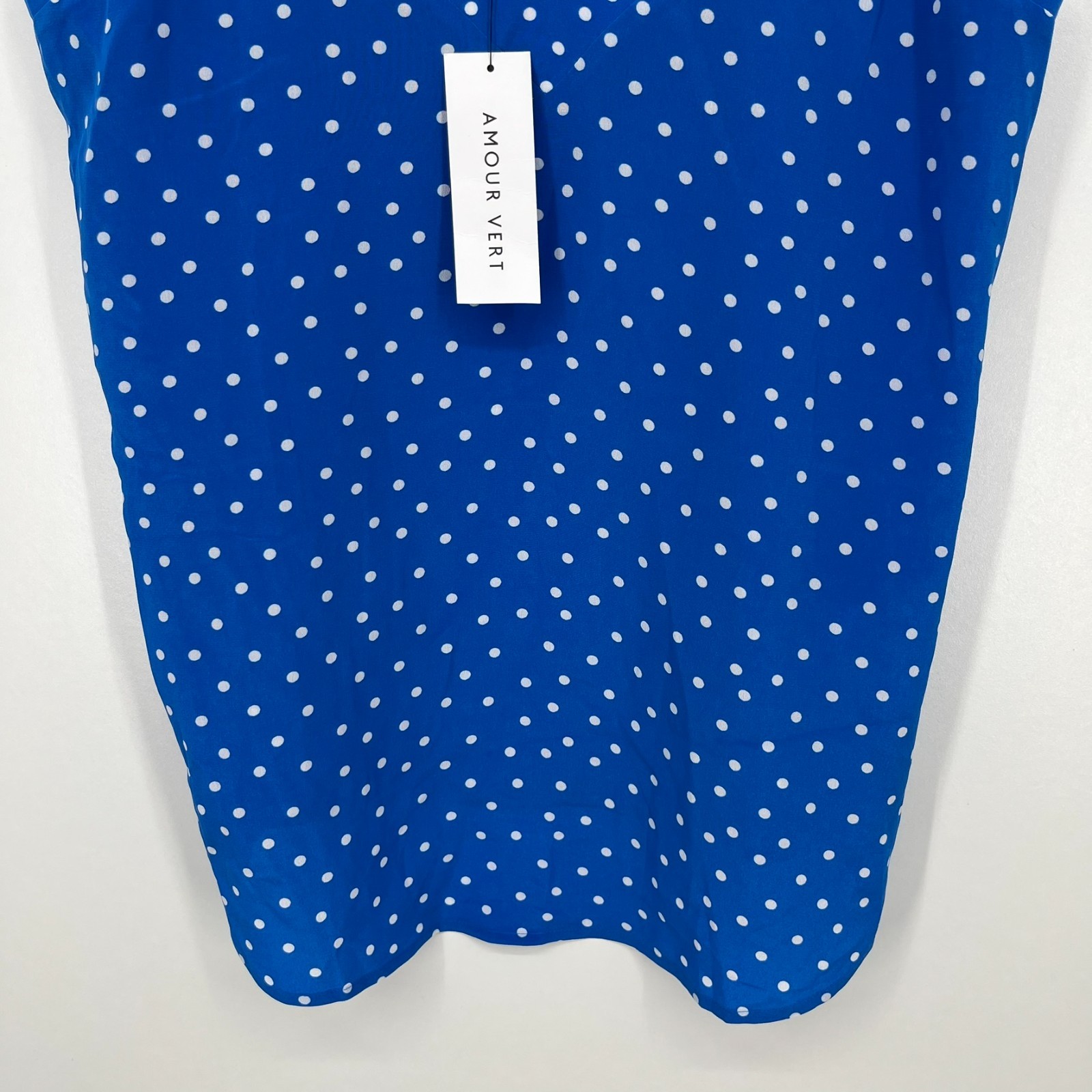 Amour Vert Silk Tank Top Women’s M Blue Polka Dot Barlow Riviera New NWT
