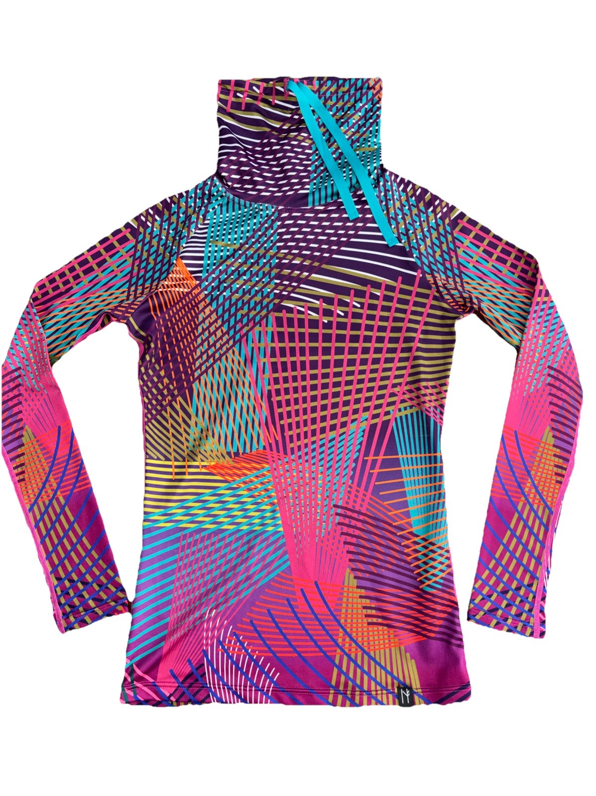 Neve Pullover Turtleneck Women Sz XS Colorful Base Layer Top Ski Hike Outdoor