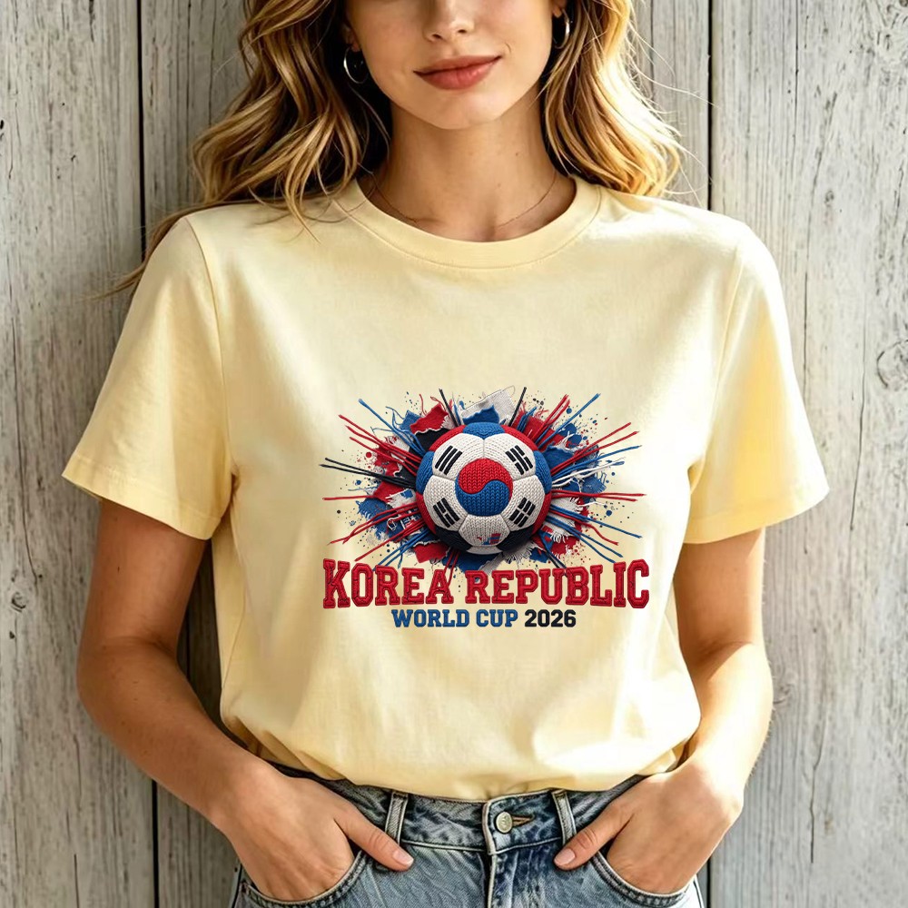 2026 Korea Republic Supporter T-Shirt Bright Graphic Print Casual Outfit