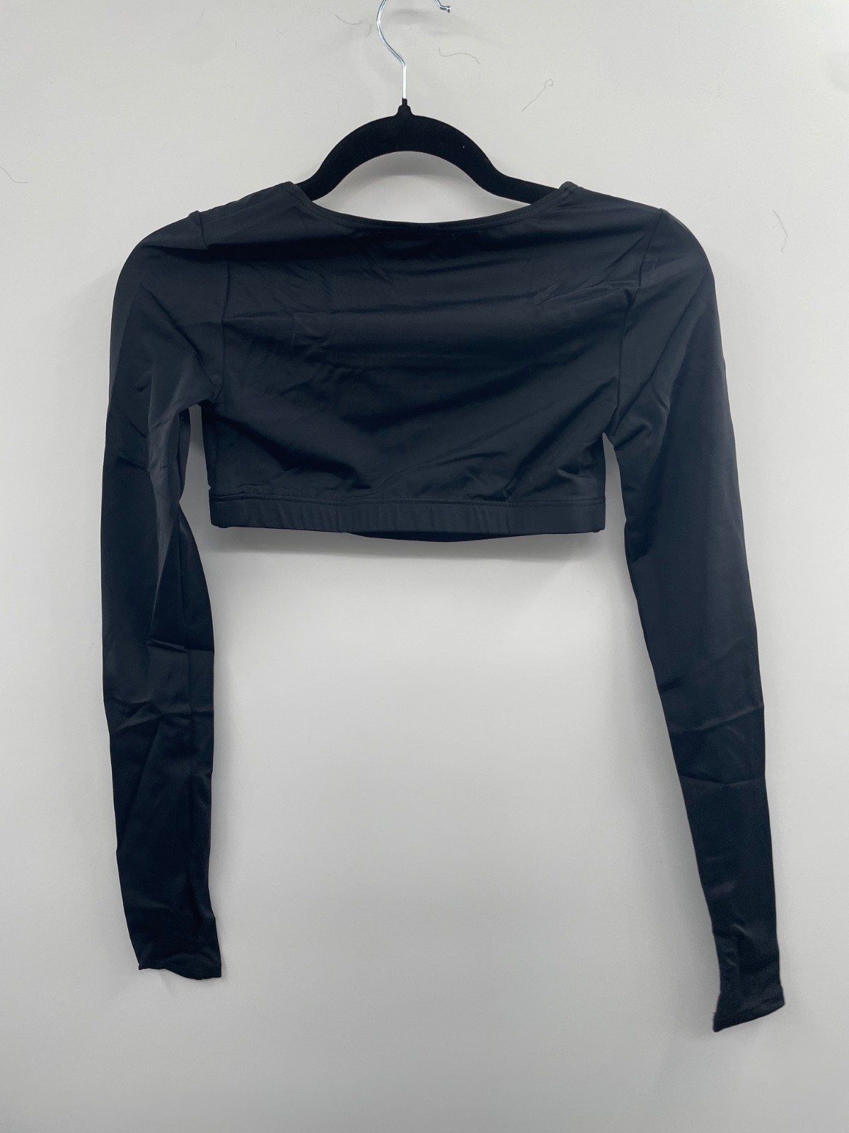 NWT Balera Long Sleeve Bandeau Top Women’s Small Black Pullover Square Neck