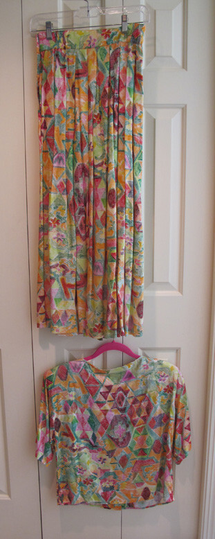 Passports Pier 1 Imports NEW Set 1980 era~NWT LG Blouse & M Skirt~FREE H