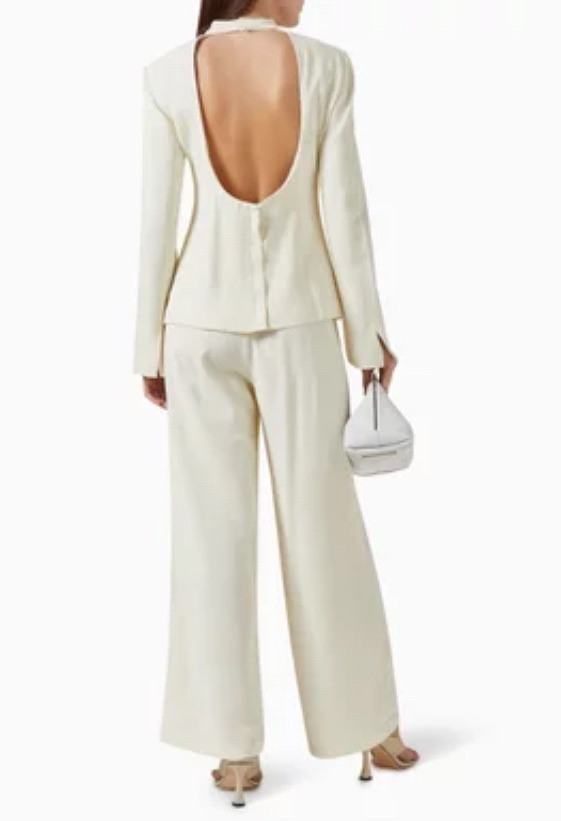 SOLID & STRIPE Sofia Richie Grange Minimalist Ronit Sleeve Top Cream Small