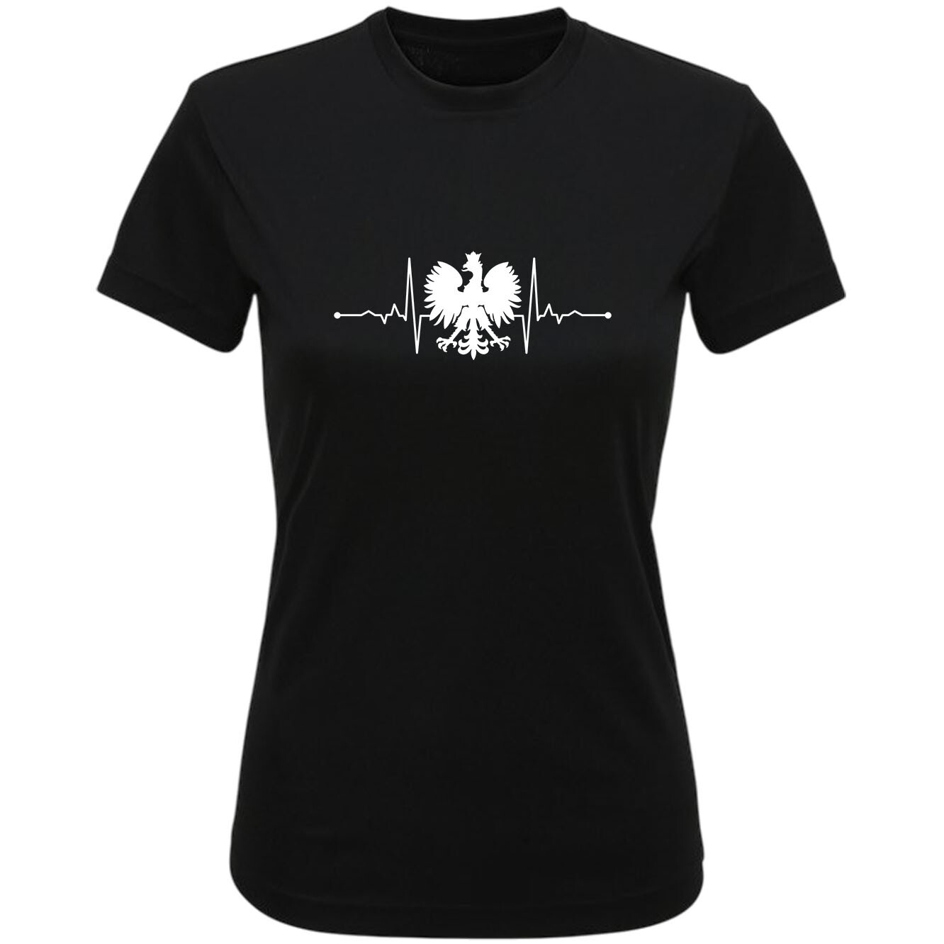 Polish Eagle Heartbeat Ladies T Shirt,Poland Heritage Women Tee,Polska Pride Tee