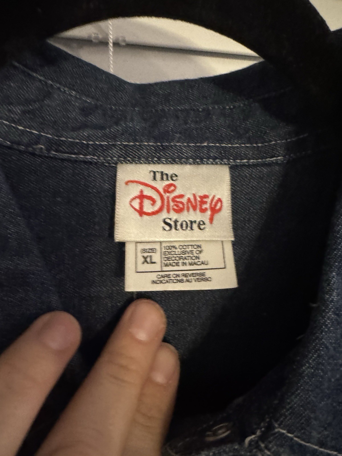 Vtg 90s Disney Store Denim Shirt Sleeveless Winnie The Pooh Embroidered XL Vest