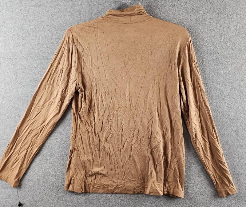 Jones New York Petite Seamless Long-Sleeve Turtleneck Top PL Caramel Pullover