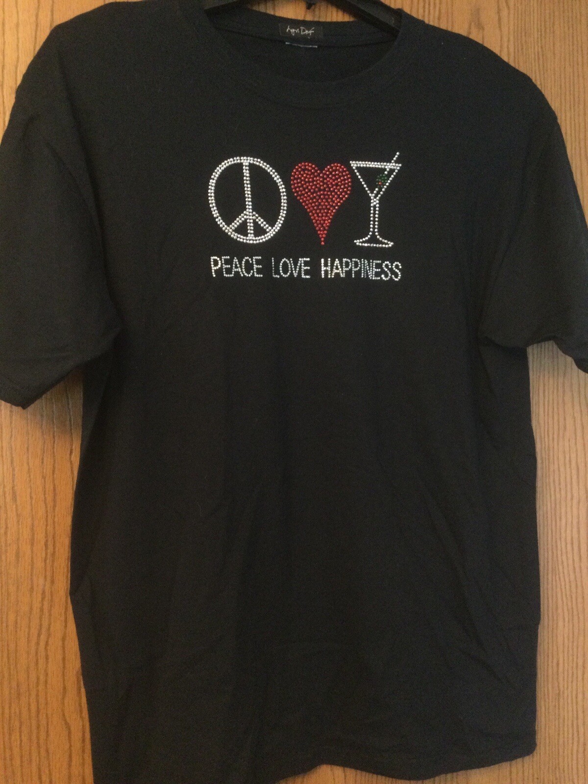Peace Love Happiness – Studded Shirt – Black Shirt – Lyn Dorf
