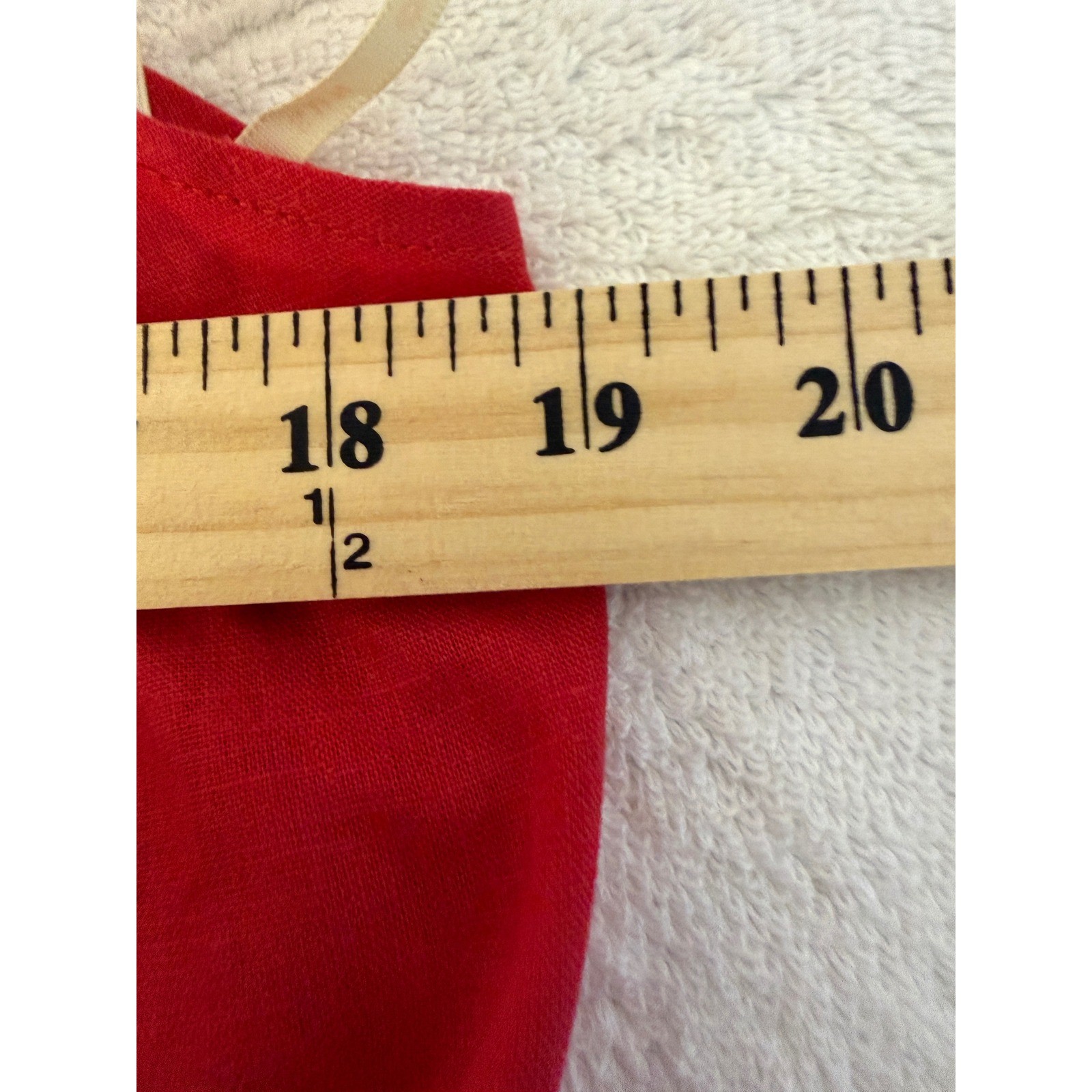 Farm Rio Women’s Red One Shoulder Knot Detail Elastic Hem Crop Top Linen L