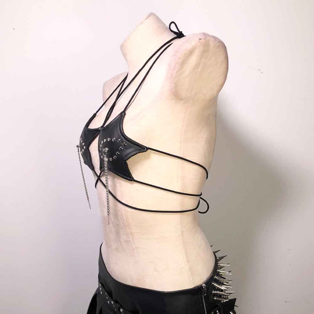 Goth Tops Emo Clothing Grunge Spiked Y2K Punk Rock Clothes Gothic Tank