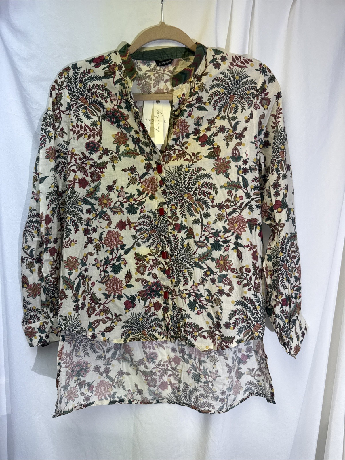 NWT Sapphire Daily Sz Medium Embellished 100% Cotton Artsy Boho Whimsical India