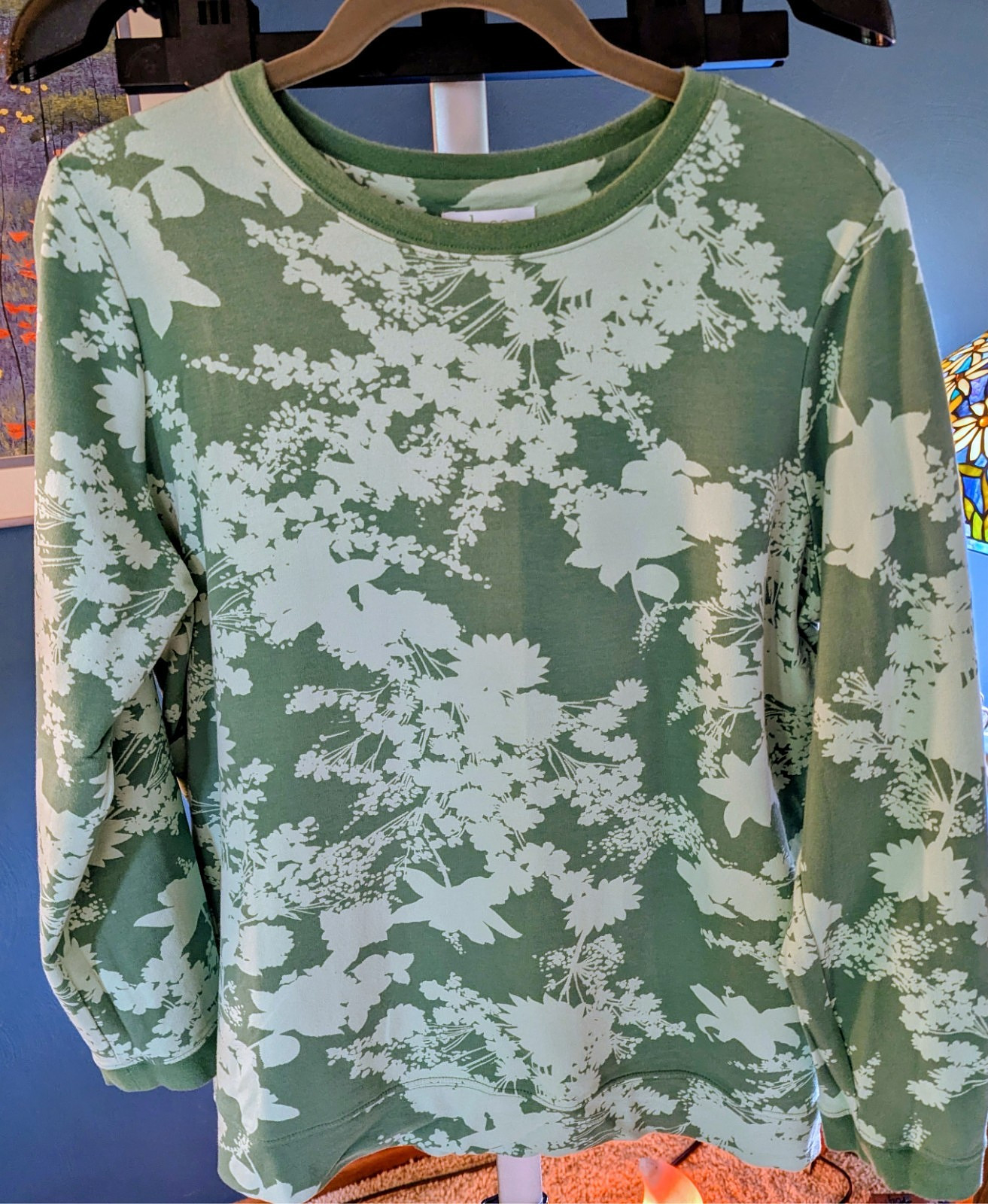Denim&Co Active, D&Co Beautiful Vivid Green Top Medium Pristine