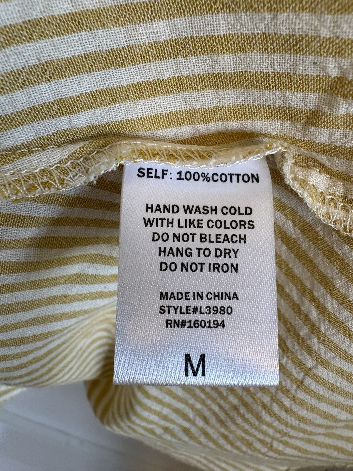 By Together Cream Striped Ruffle Button-Front Tank Medium