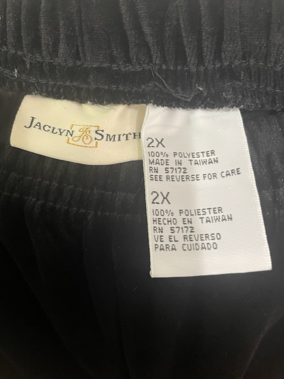 Vintage Jaclyn Smith Two piece Set Button Up Black Jacket & Pants Size 1X Black