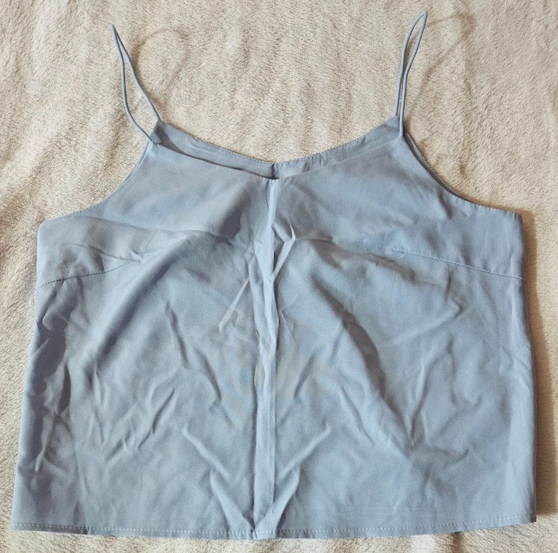 Women’s Spaghetti Strap Camisole Top Periwinkle Dusty Blue V-Neck US Size S
