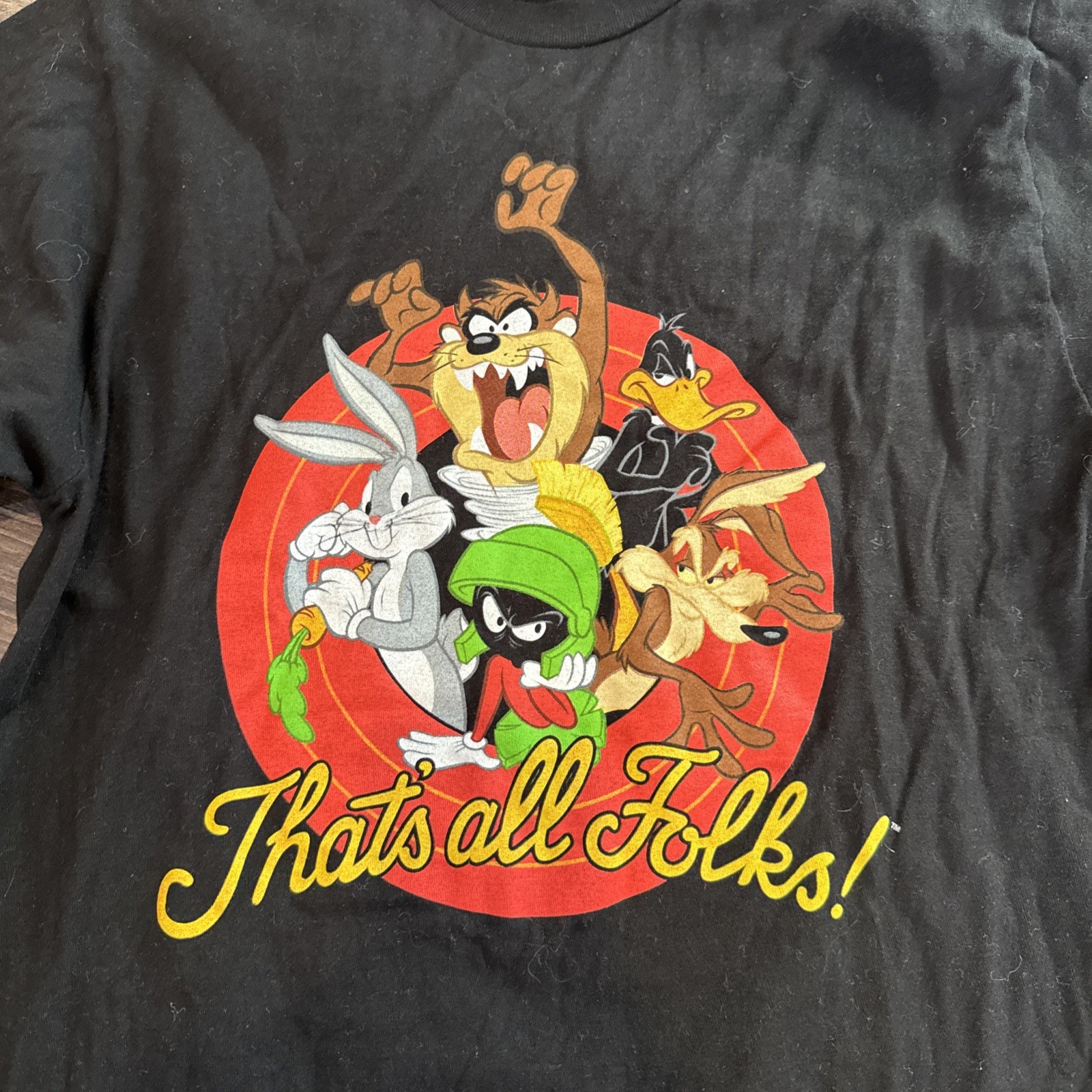 LOONEY TUNES Official “That’s All Folks!” Retro Cartoon T-Shirt Sz M