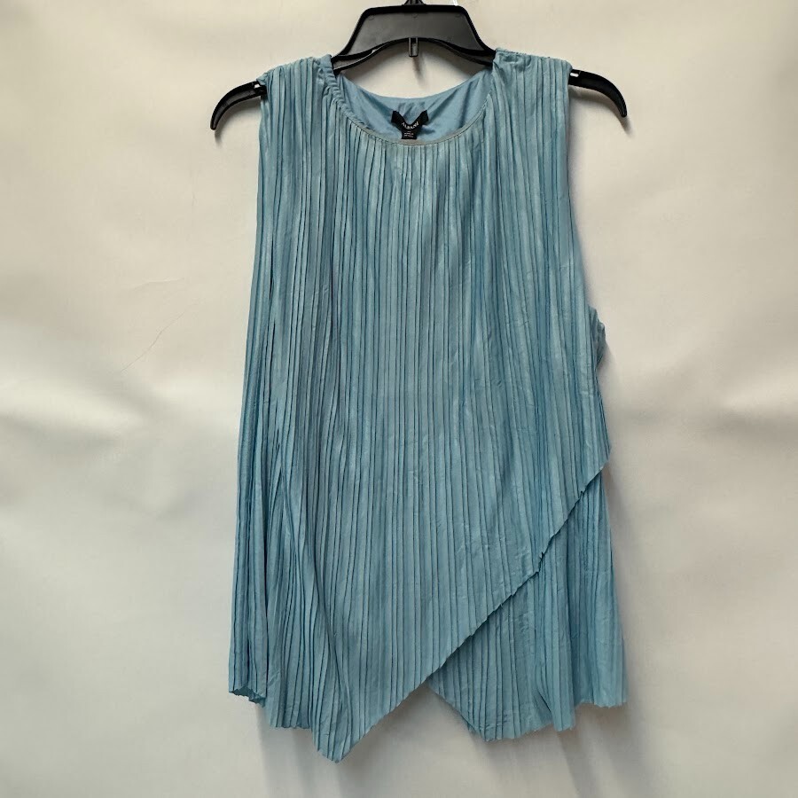 Alfani Womens XL Rain Shower Blue Layered Pleated Sleeveless Tank Top NWD AJ23