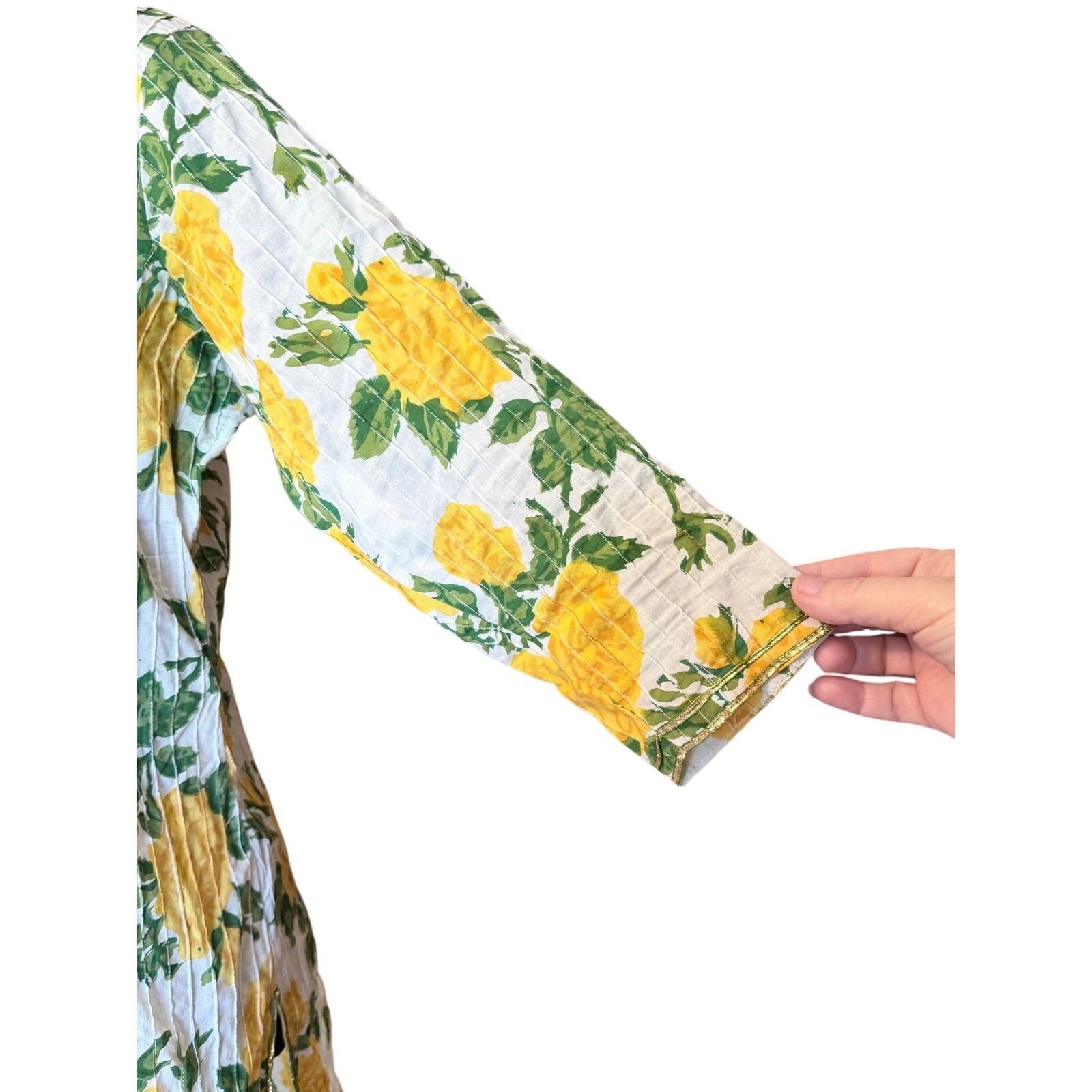 Yellow floral rose long tunic and wrap set dupatta kurti kameez spring summer