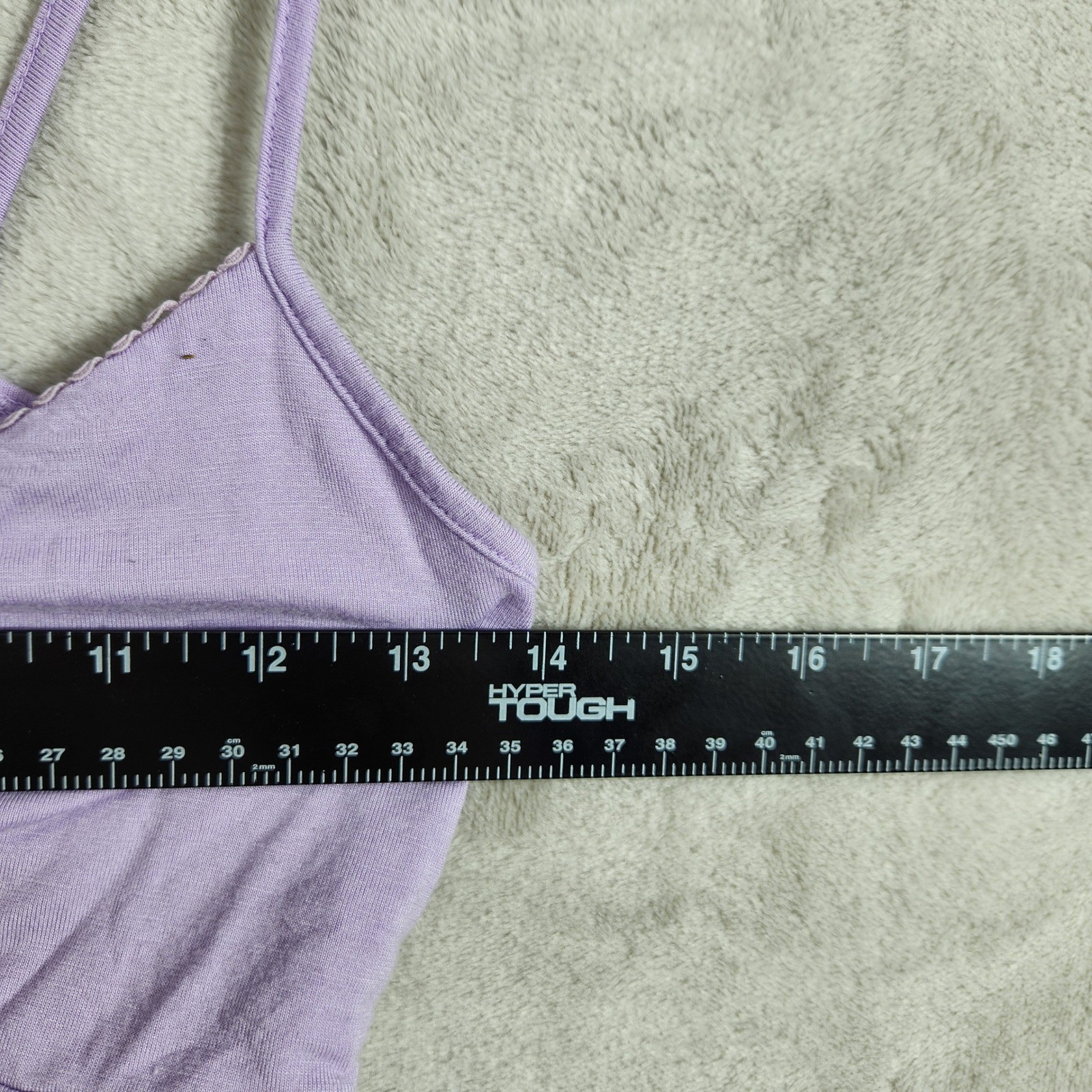 PAC Cares Tank Top Womens Medium Purple Ruched Crop Cami Y2K Aesthetic