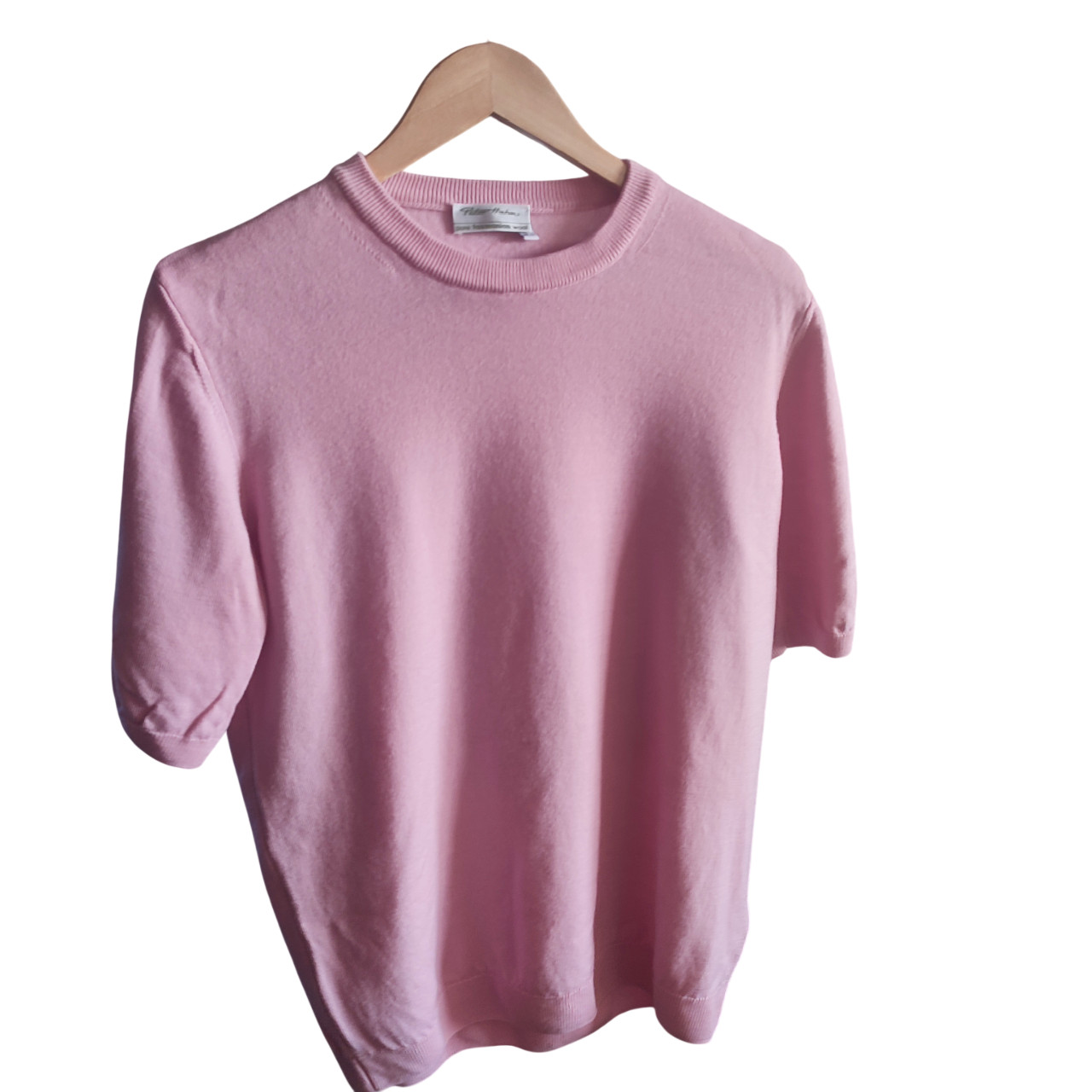 Peter Hahn Women’s Pink T-Shirt Top 100% Tasmanian Wool Size GB 16 US 14 VGC