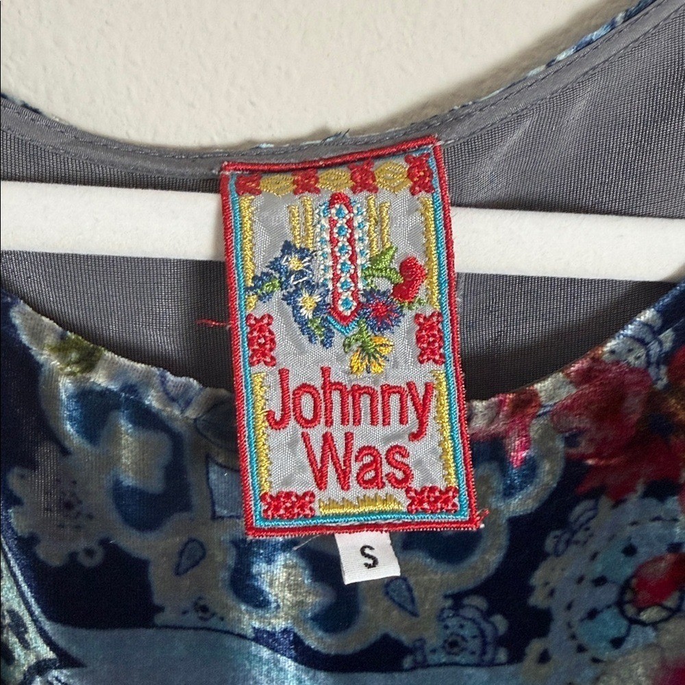 Johnny Was Silk Blend Velvet Tunic Size Small