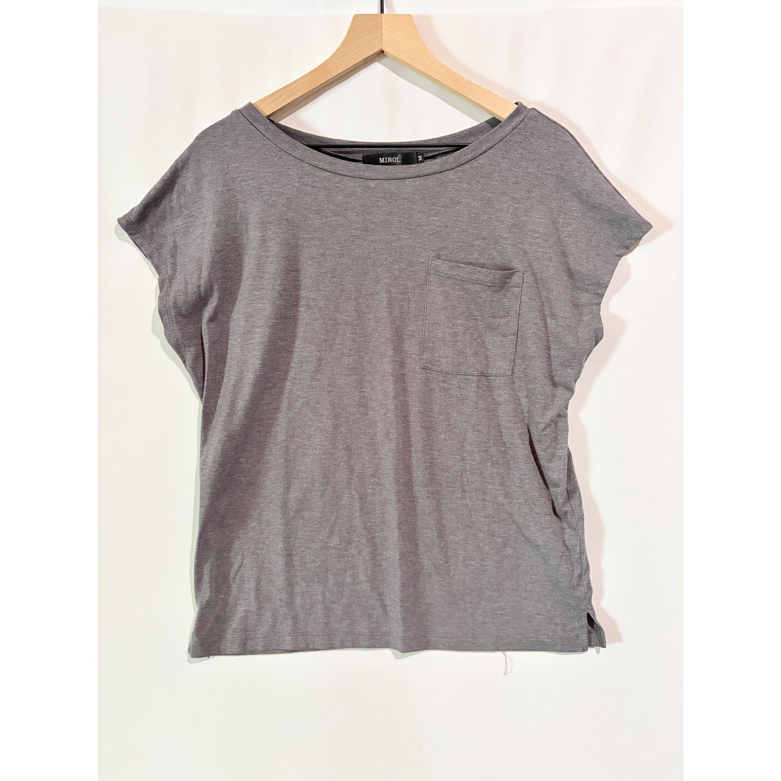 Mirol Basic Short Sleeve Tee Gray Medium Crewneck Casual Everyday Basic Normcore