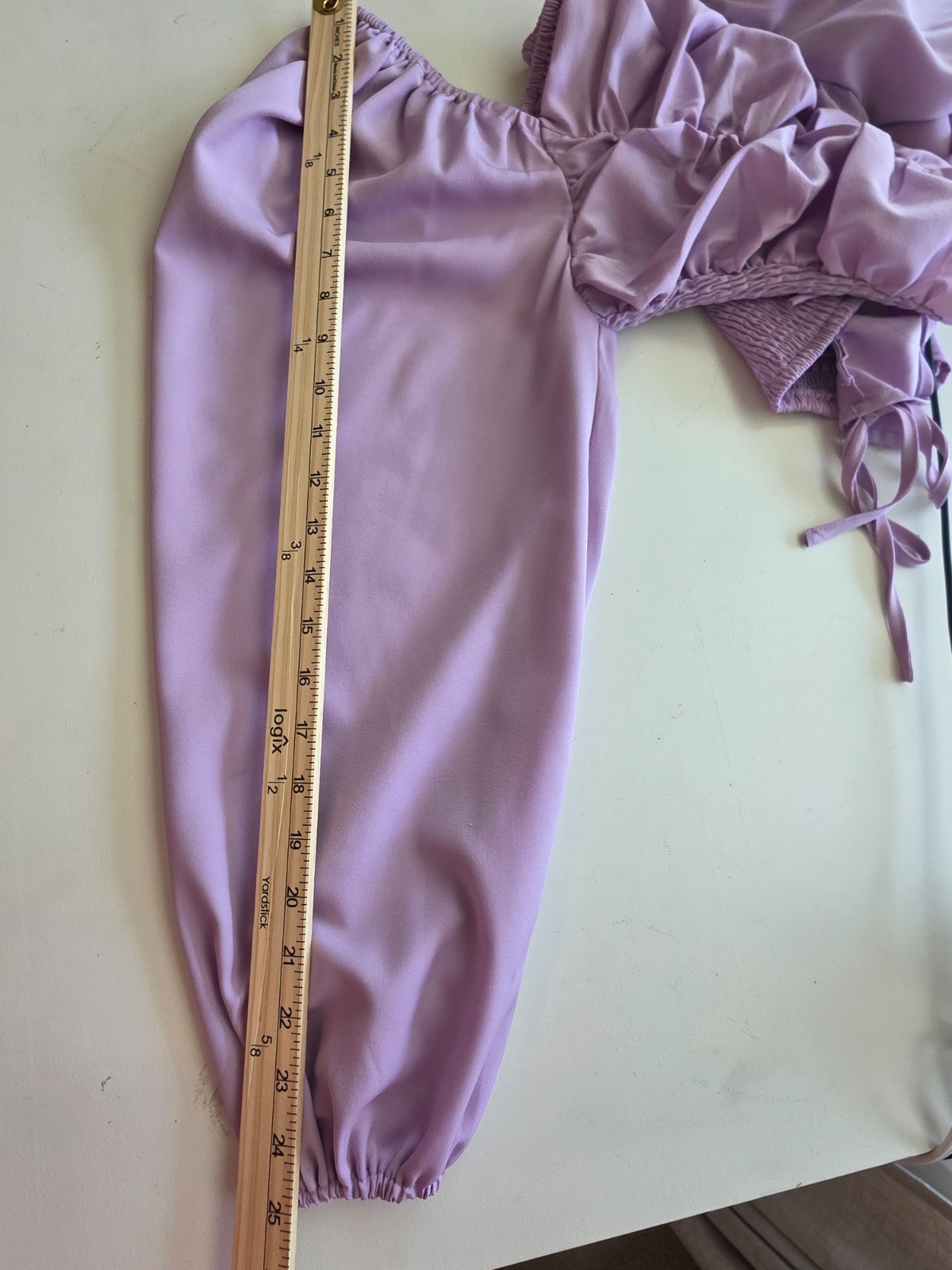 Arula Top Purple Lavender Smocked Long Billowy Sleeves Size X Large Lilac Fairy