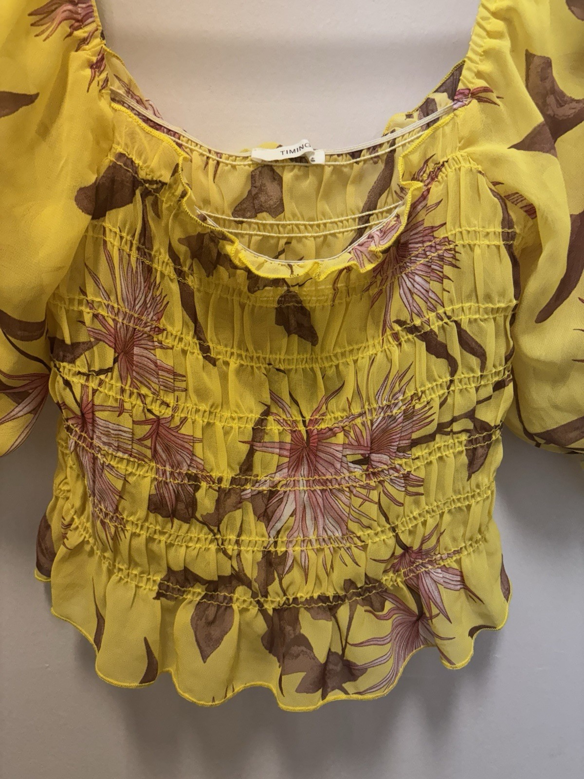 Timing Floral Crop Top Size M