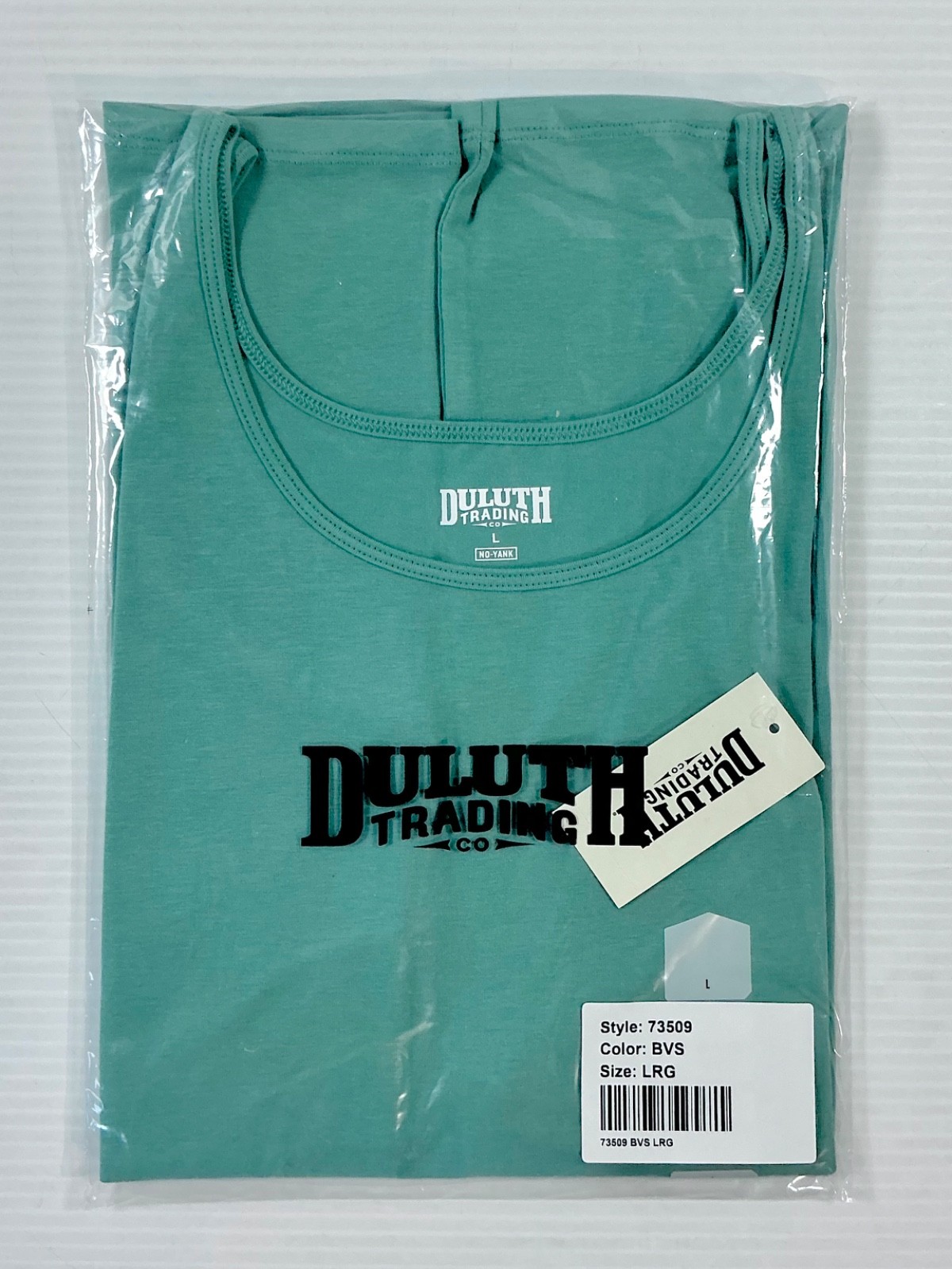 Duluth Trading Company Womens No-Yank Tank Wide Strap/ Sage Size Large NWT
