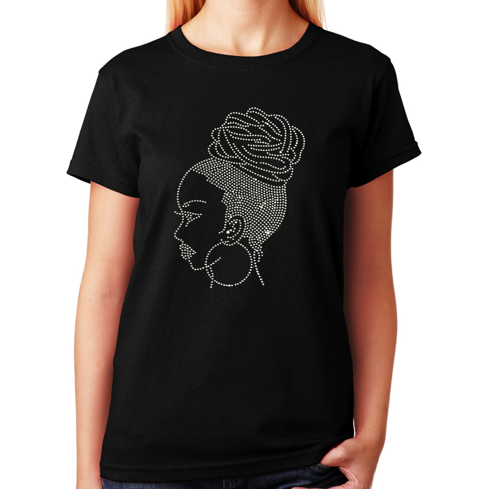 Women’s / Unisex Rhinestone T-shirt ” Latina Woman ” in Sm – 3XL