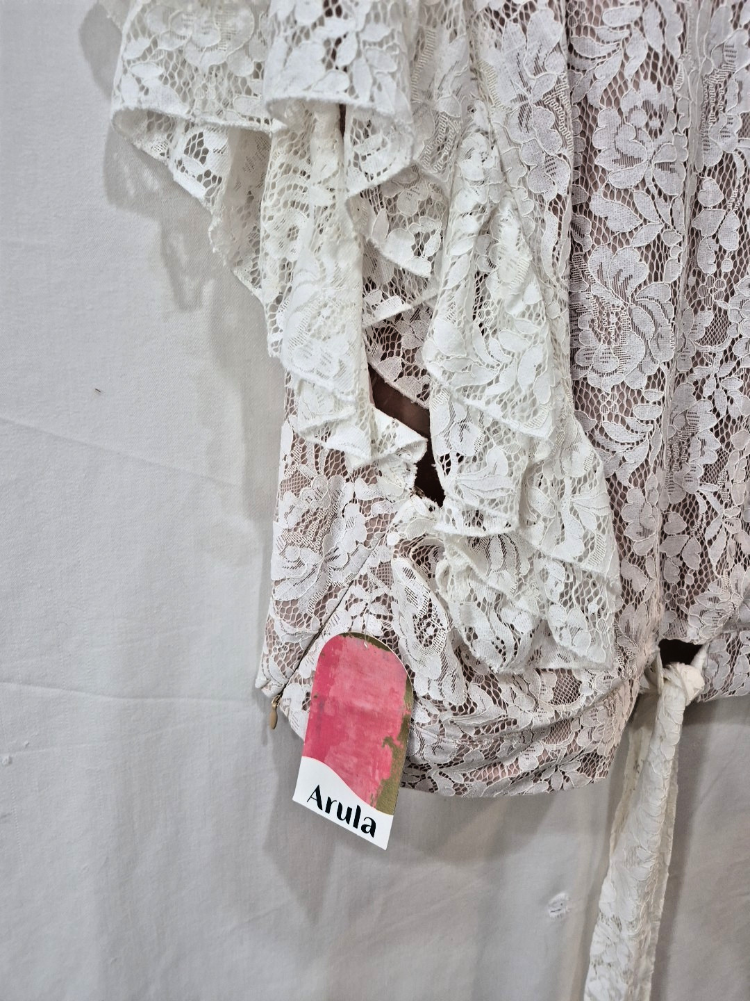 Arula Womens 2X Ivory Romantic Lace Boho Cottagecore Top NWT