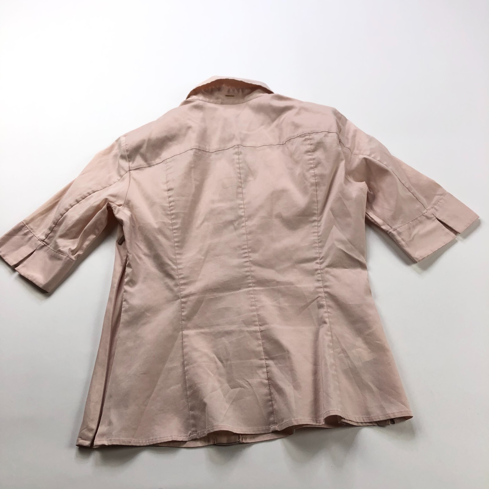 Hugo Boss US 34A XXS/XS Y2K Baby Doll Button Short Sleeve Shirt Mauve Pink