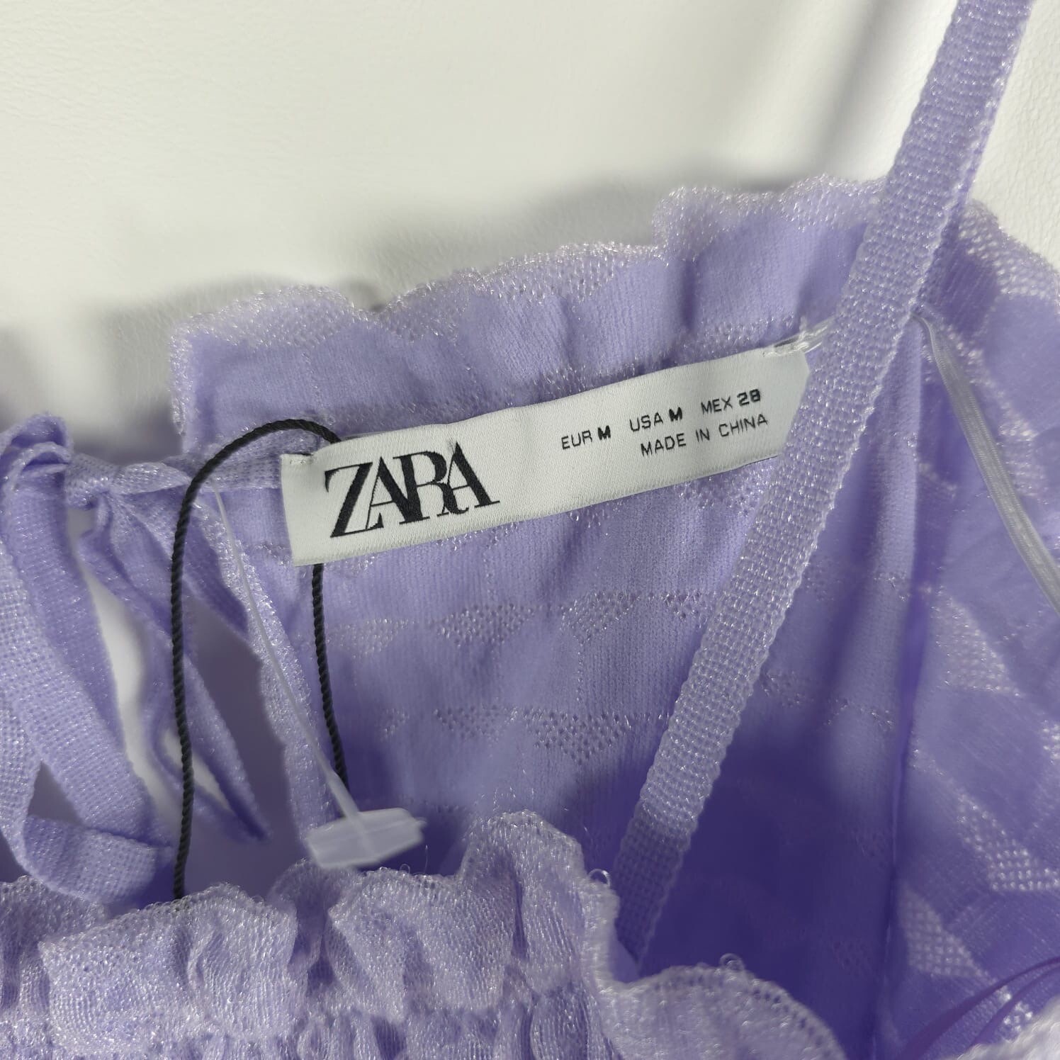 NWOT ZARA Elastic Waist Spaghetti Straps Mesh Camisole Top 2142/081 MEDIUM