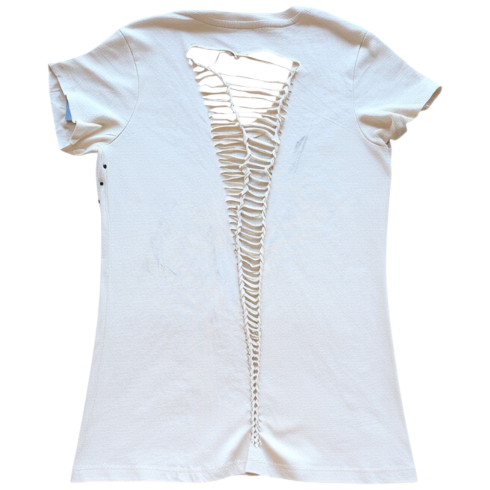 Women’s Affliction Wings Cross Vintage Distressed Beige Wash Y2K T-Shirt M-L
