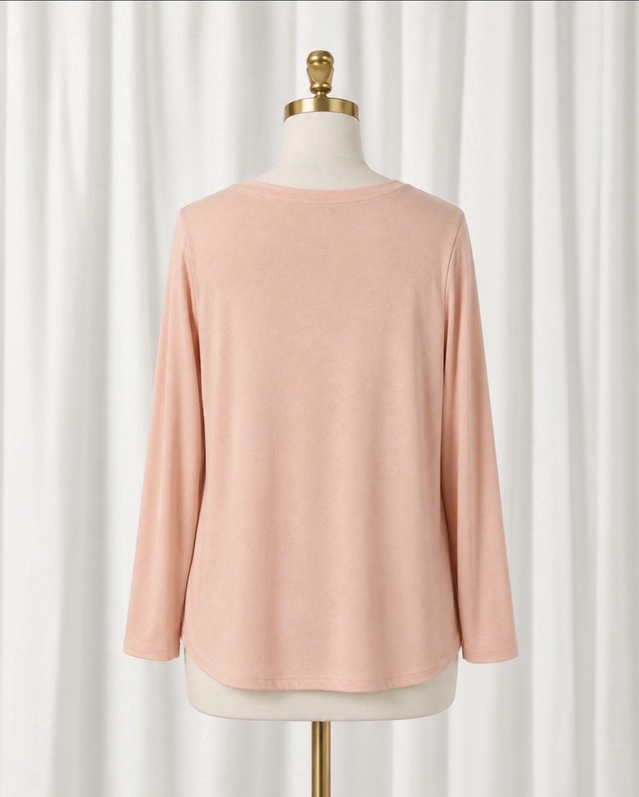 Denim & Co Essentials Soft Waffle Knit Popover Top Size 2x Peach