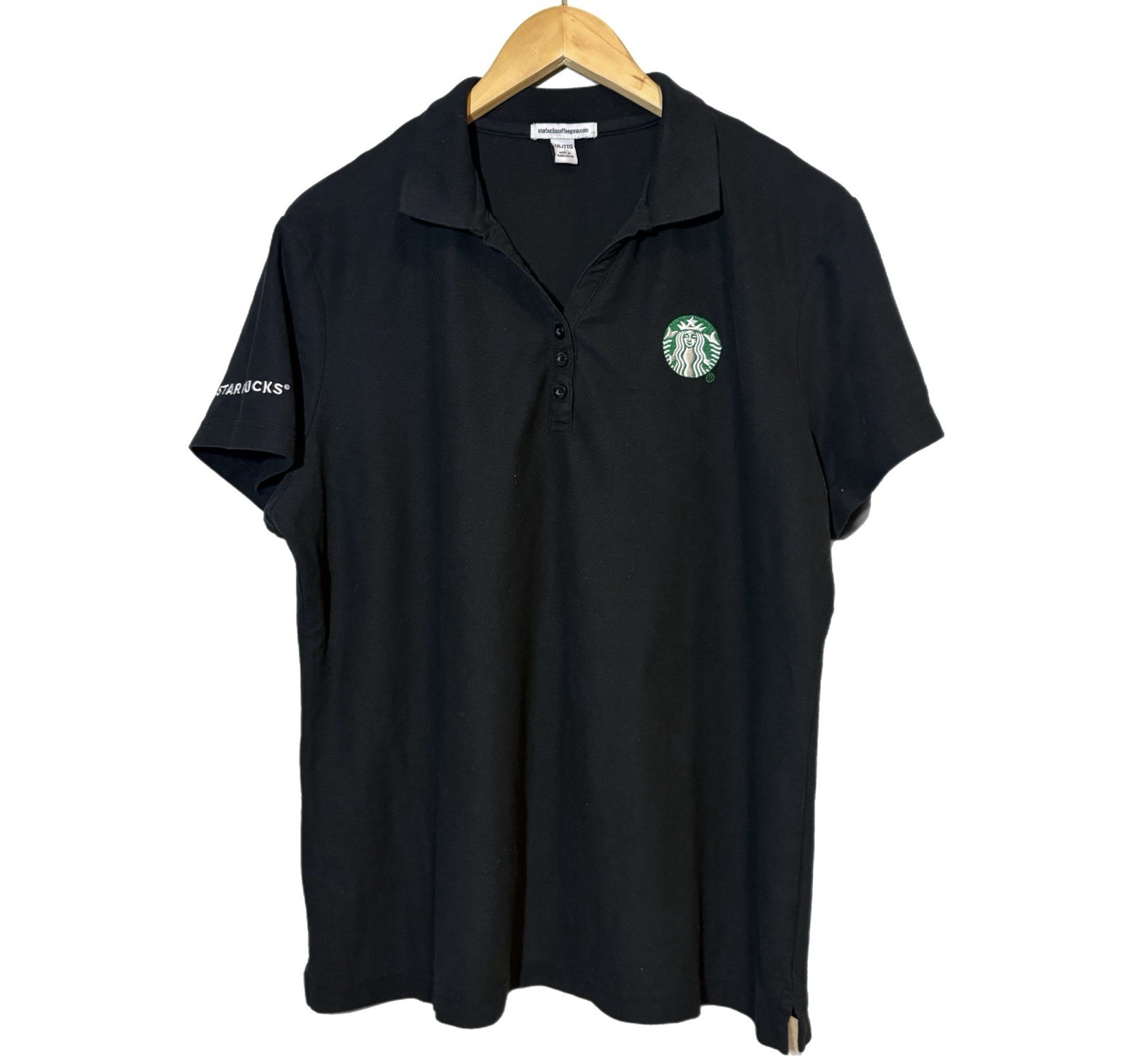 Starbucks Coffee Shirt Women Polo Short Sleeve Employee Barista Uniform Size 2XL