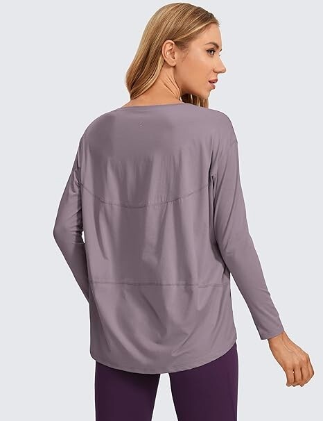 CRZ YOGA Long Sleeve Pima Cotton Shirts – CRZ Yoga Women’s Tops Shirts, R761