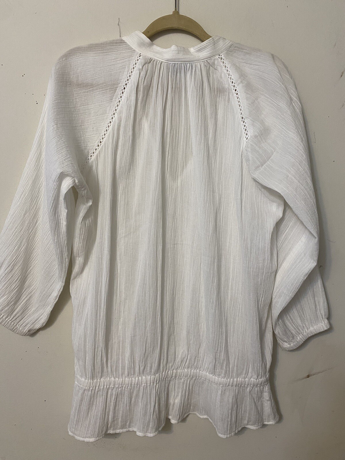 JONES NY SPORT PEASANT HIPPIE BOHO GYPSY CRINKLE FABRIC ELASTIC HEM RUFFLE M