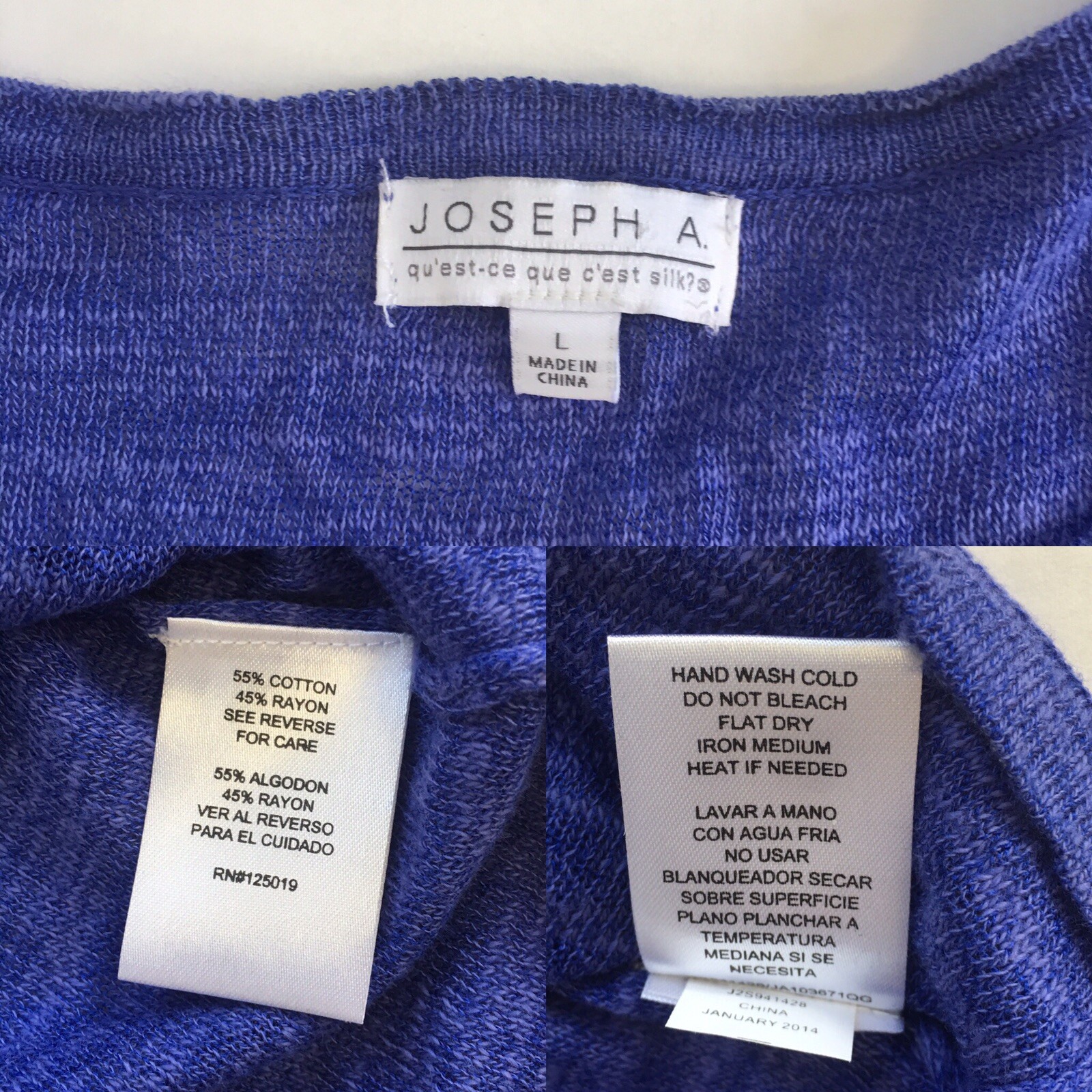 Joseph A Short Sleeve Thin Sweater Pullover High Low Top Shirt w Sleeve Accents