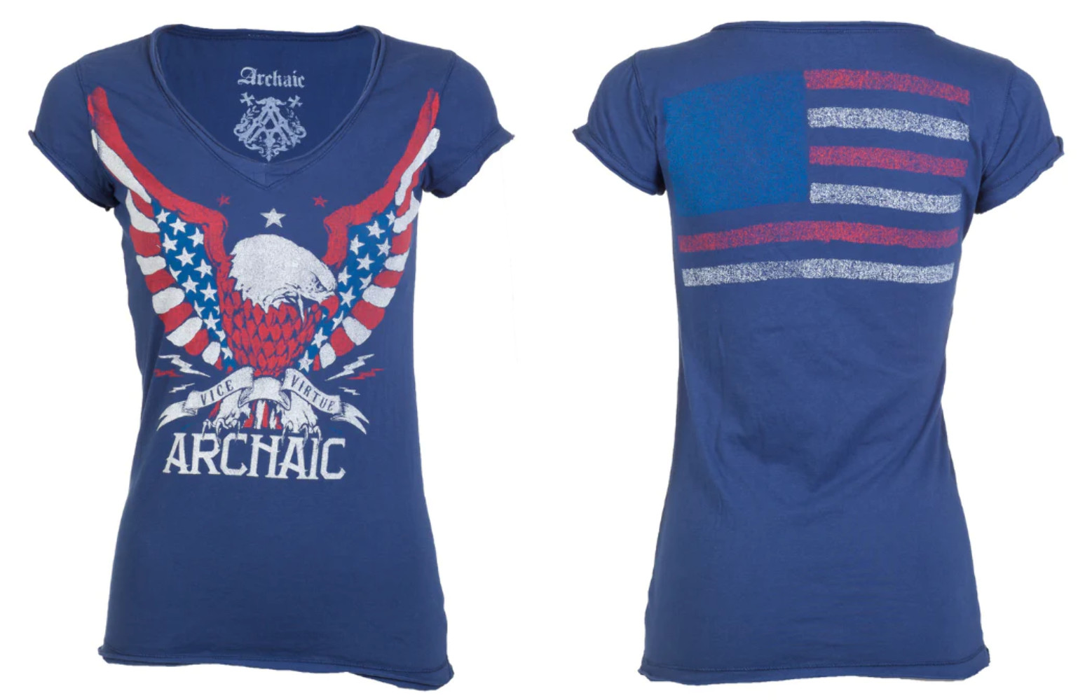 Archaic by Affliction Women’s T-shirt Fly Free Biker Tattoo