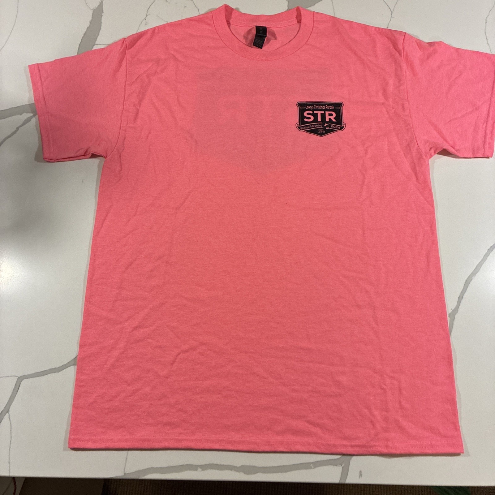 Gildan Dry Blend Women’s T-Shirt Pink Crew Neck Short Sleeves Size Large