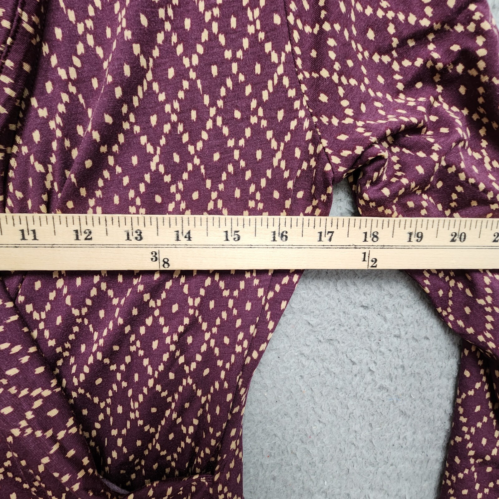 Ann Taylor Top Womens Small Purple Shawl Collar Faux Wrap Geometric NEW w/ Tag