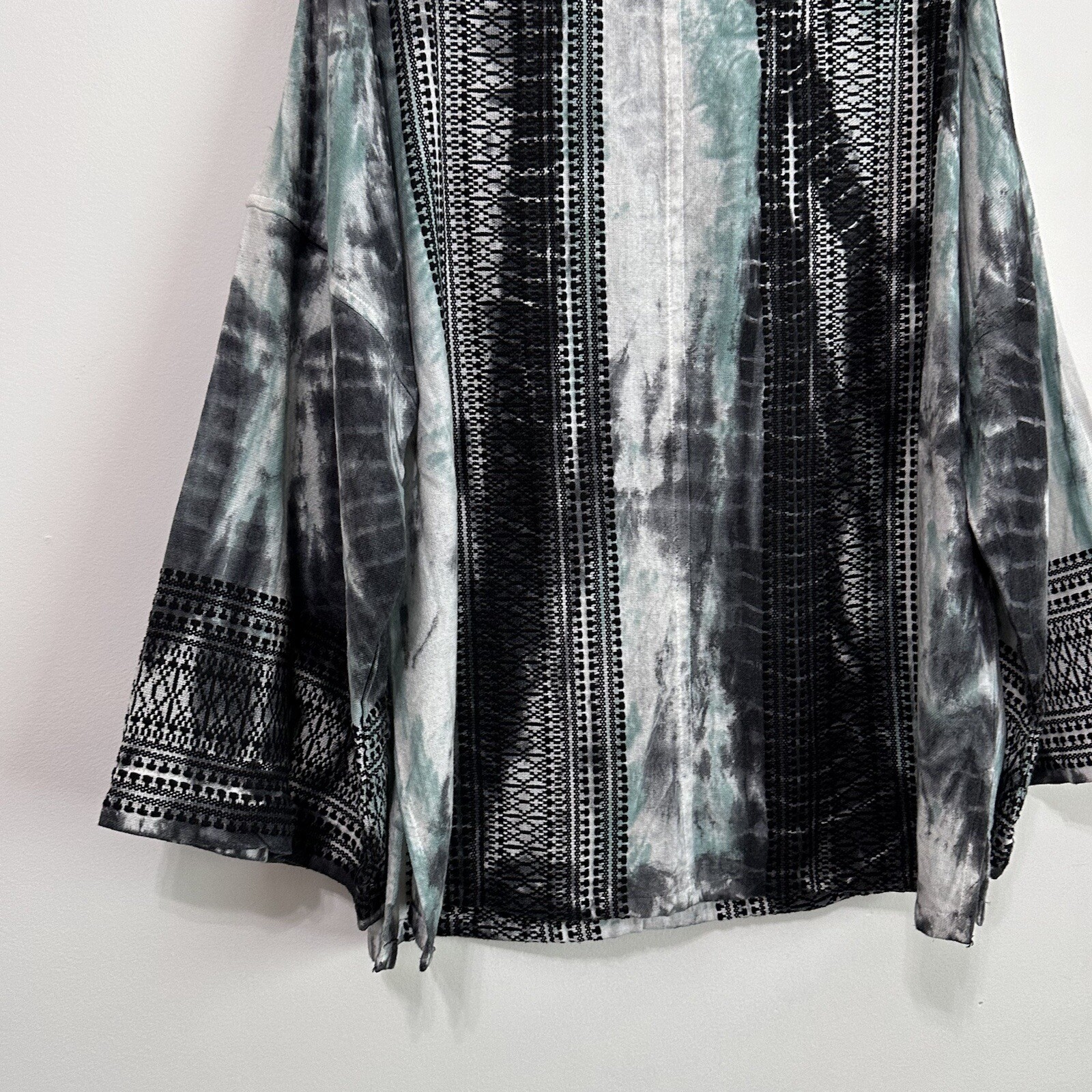 Ivy Jane Funnel Neck Top S/M Tie Dyed Embroidered Baja Anthropologie Shirt