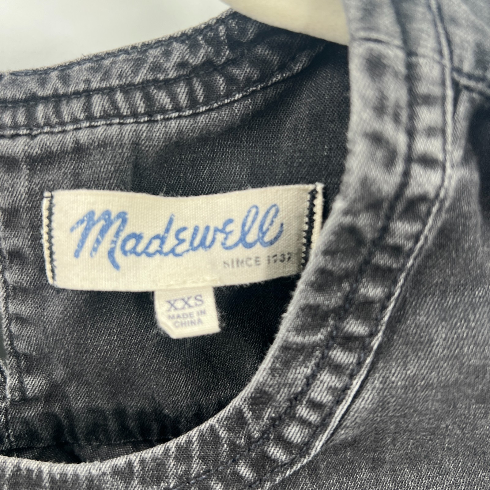 Madewell black denim long sleeve classic modern boho casual top pirate XXS